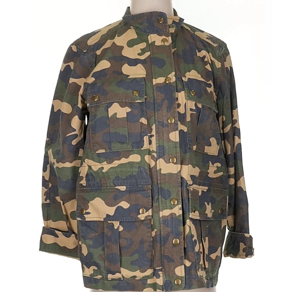 GAP Women’s Green and Brown Camouflage Field Jacket